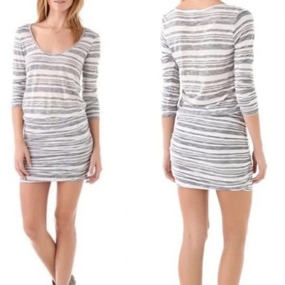 Joie Soft Striped Loganberry Paintery Scrunch Dress New Small