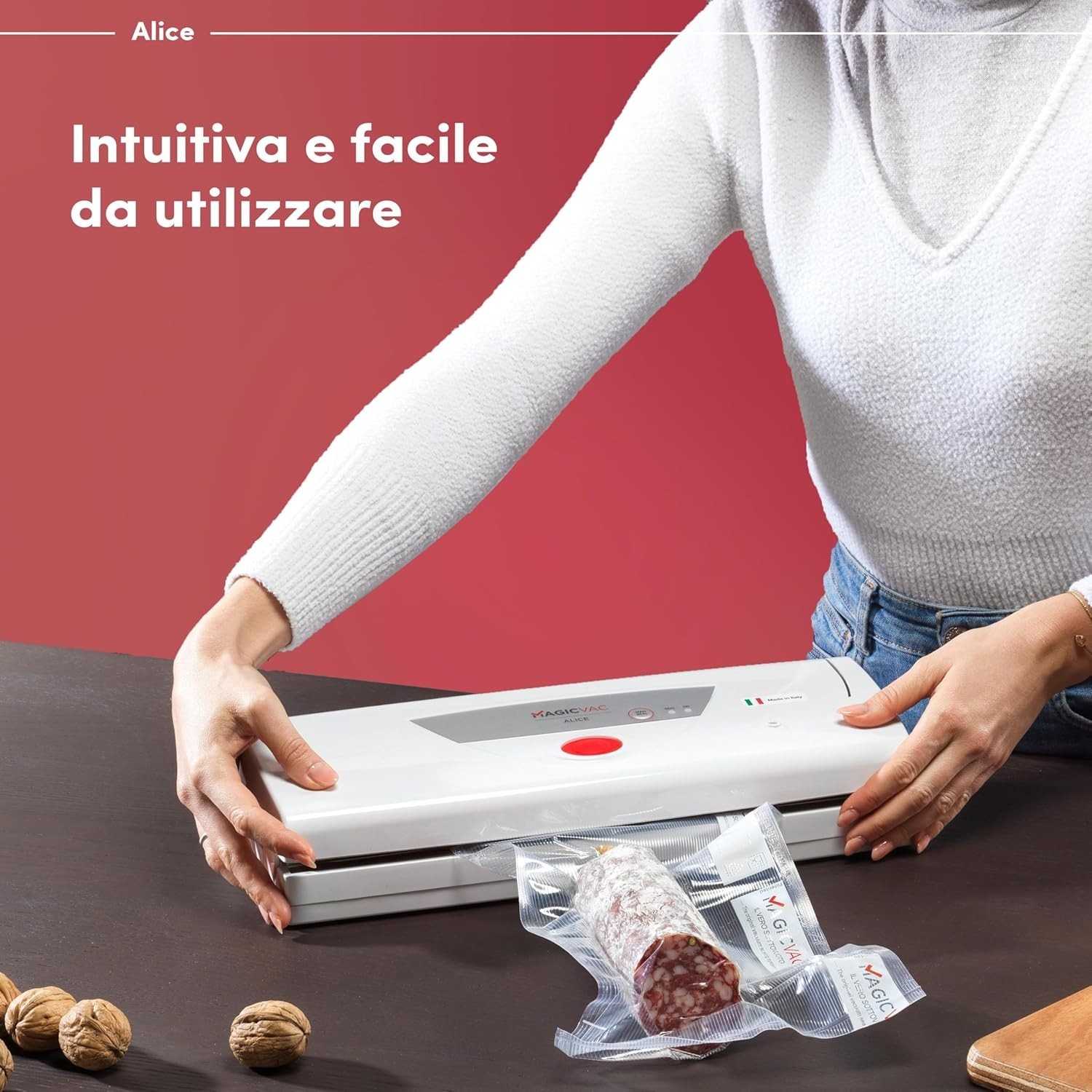 FLAEM Magic Vac Alice 800 mbar Macchina per Sottovuoto - Bianca (V952PK1)