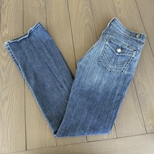 7 for All Mankind Bootcut Jeans Womens 28x33 A Pocket Blue Wash Stretch Denim