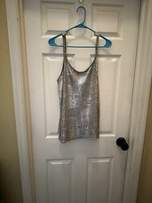Torrid 00 Medium Sliver Knit Adjustable Spaghetti Strap Tank Stretch Summer