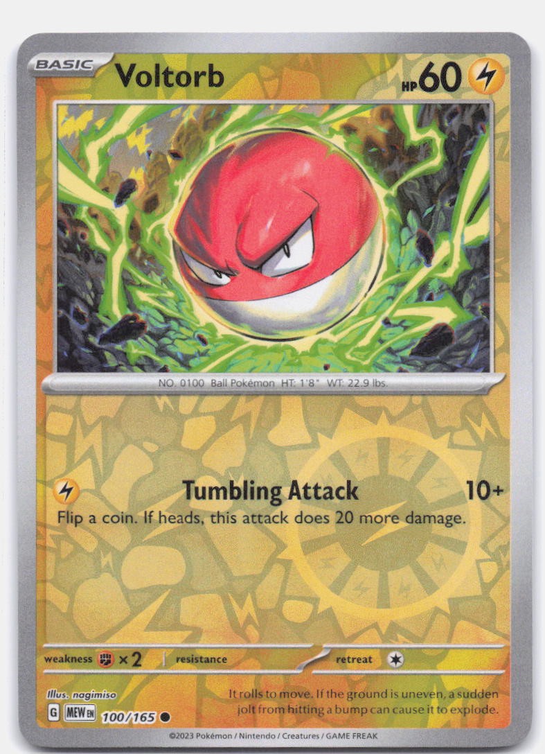 Voltorb 100/165 Common 151 Pokemon Reverse Holo Near Mint