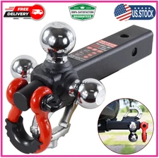 Recovery Trailer Hitch Tri Ball Mount and 360 Swivel Tow shackle, fits For 2...
