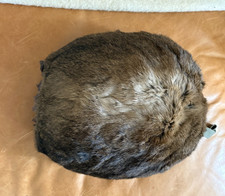 Vintage Brown Fur Hand Muff Winter Hand Warmer Muff Pocket