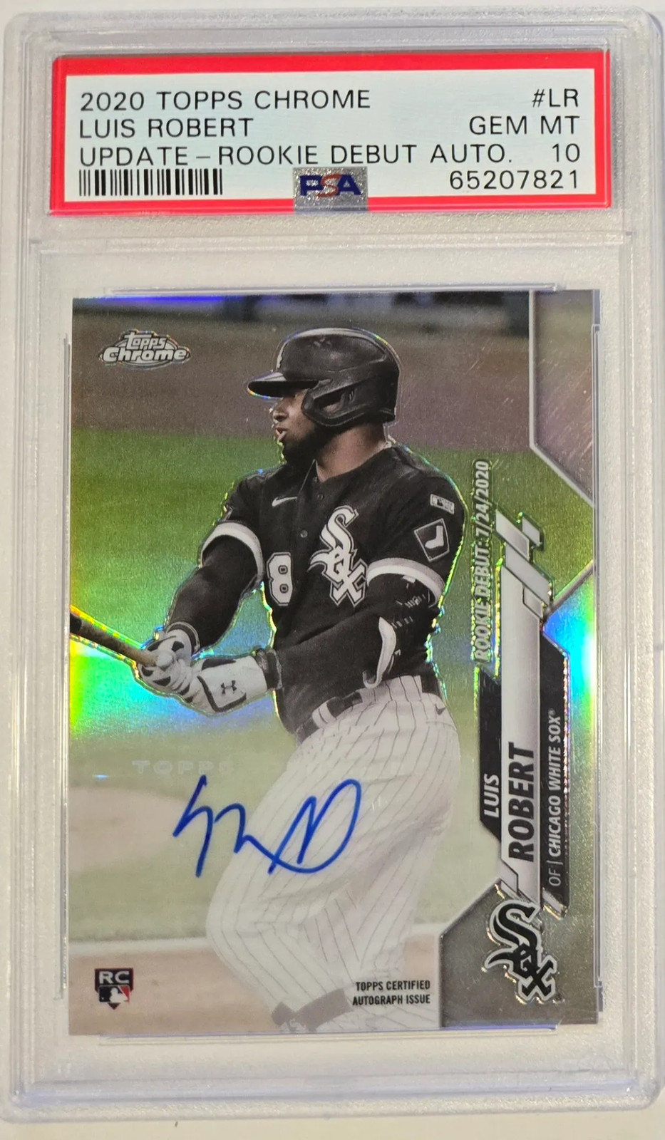 2020 Topps Chrome Update Rookie Debut Luis Robert #LR Autograph PSA 10