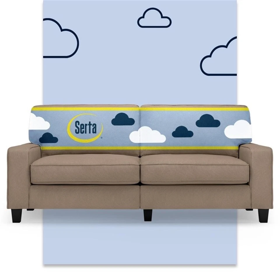 Sofá Serta Palisades 78" brazo pista con fundas extraíbles bronceado Foto 2 de 4