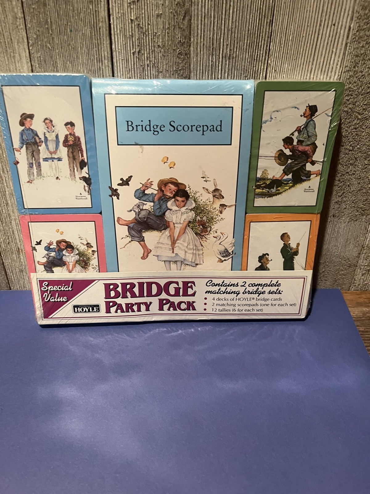 Vintage 1993 Hoyle Playing Cards Bridge Party Pack 4 Decks 2 Scorepads Sealed