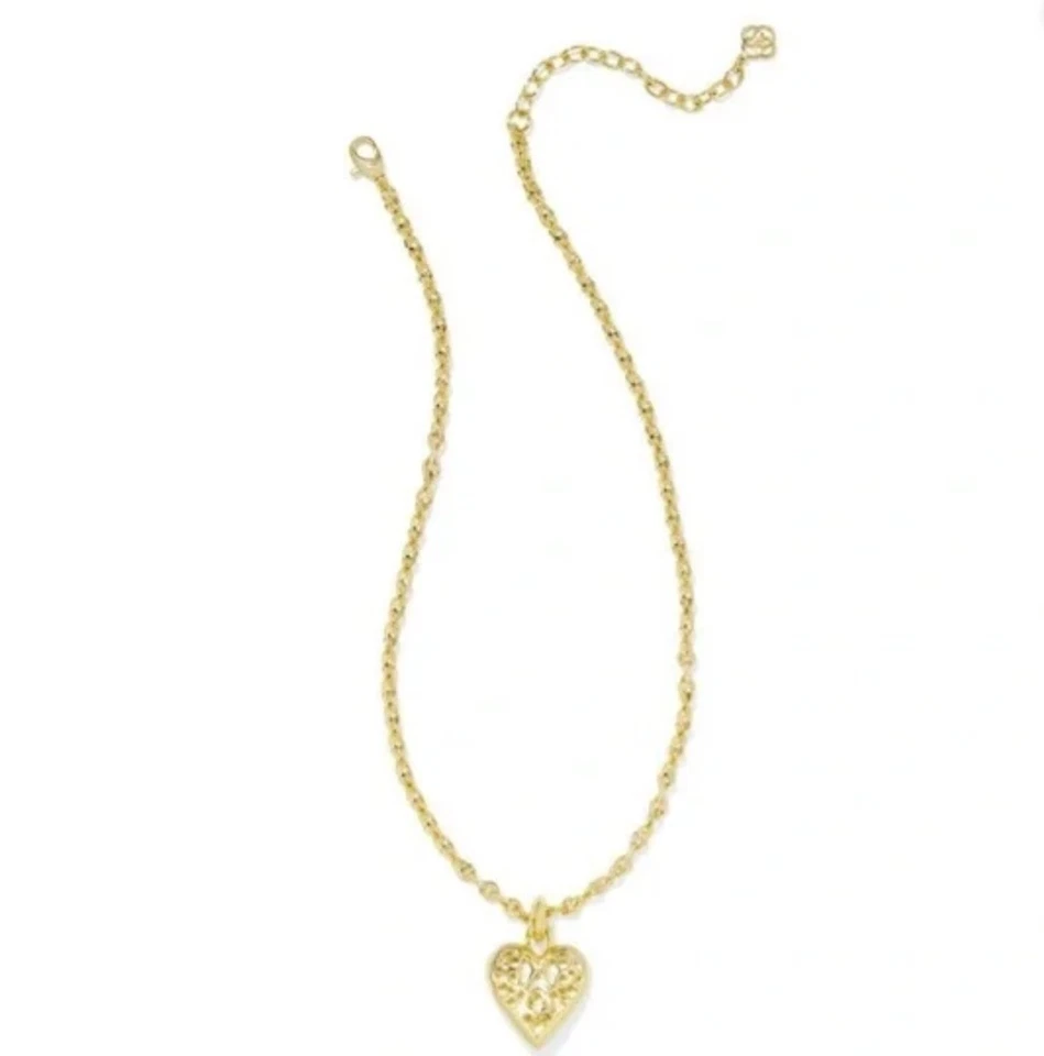 Collar Kendra Scott Romy llamativo corazón en oro Foto 2 de 4
