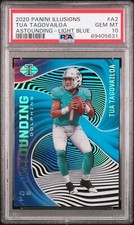 2020 PANINI ILLUSIONS ASTOUNDING LIGHT BLUE /299 TUA TAGOVAILOA #A2 PSA 10 pop 3