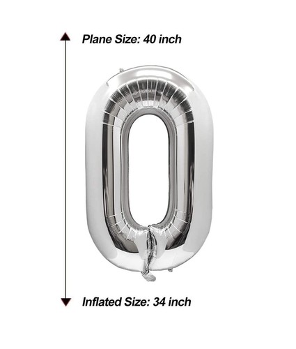 40 Inch Jumbo Silver Foil Mylar Number Balloons for Men Women 60th Birthday P... - Picture 5 of 6