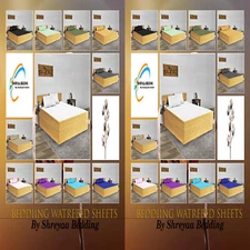 1000TC Noble Egyptian Cotton Waterbed Sheets Set King Size 4 PCs All Color