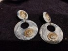 Blue Denim Color Vintage 1980's Pierced Earrings