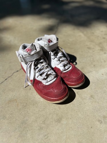 Vintage NIKE AIR FORCE 1 AF-1 ‘82 US 10.5 315123-113 White &Red 2008 Y2K DAMAGED - Picture 6 of 21