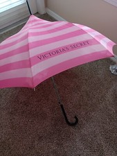 Victorias Secret Pink Stripe Parasol Umbrella Limited Edition NWT