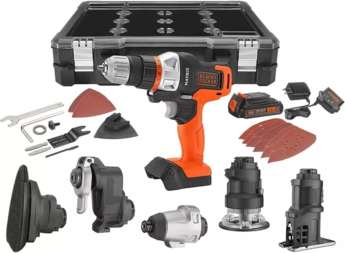 Black+Decker 20V MAX MATRIX Drill, Power Tool Combo Kit, 6-Tool Set,  Cordless