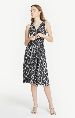 Ann Taylor IKAT BELTED WRAP DRESS NWT SZ 2 - Picture 3 of 4