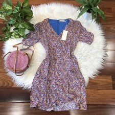 Women’s Lush New🌿Surplice Ruffle Wrap Mini Dress Size S