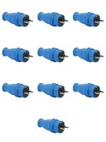 10 X Stecker Vollgummi IP44 Schutzkontaktstecker 230V 16A Gummistecker