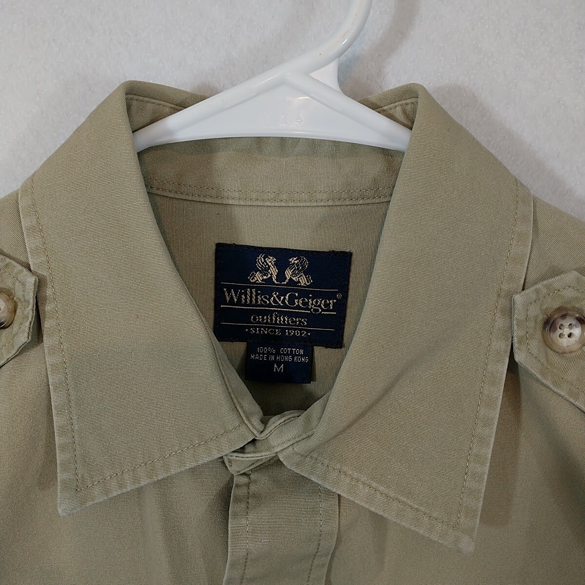 Vintage Willis & Geiger Bush Poplin Safari Shirt Cotton Vintage Willis & Geiger Bush Poplin Safari Shirt Cotton