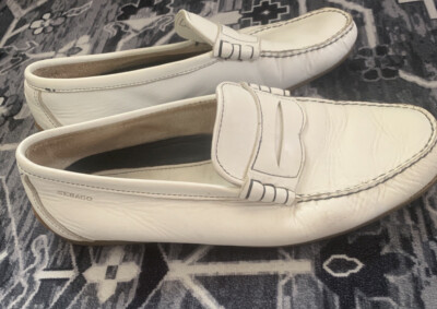 Sebago Slipper Loafer Mokkasins Slip on Echt Leder Weiß Grösse  44 Np 199  Top