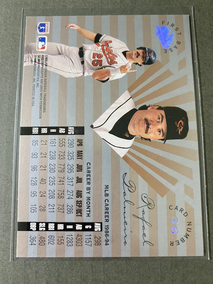 MINT 1995 Leaf Limited Baltimore Orioles Baseball Card #86 Rafael Palmeiro FOIL - Image 2 of 2