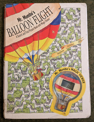 Mr. Mombo's Balloon Flight by Stephen Holmes - hardcover book - 1988 - w/ viewer