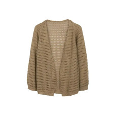 Women Hollow Knitted Cardigan 3/4 Sleeve Jacket Open Coat Shawl Sun Protection