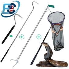 Snake Tongs Reptile Catcher Grabber Heavy Duty Wide Jaw Handling Tool Stick Net