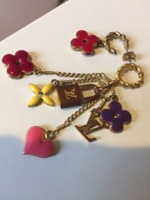LOUIS VUITTON Bag charm Key chain holder ring AUTH Sweet monogram Earring set