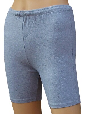CHEX Baumwolle Lycra Hot Pants Premium Damen Fitness Sport Tanz Shorts Grau