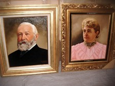 Benjamin + Caroline Harrison Canvas Print by Artist Lawrence Williams President