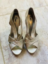 Stiletto Women's Heels Gold Glitter Fioni Night 4" PROM Party Shoes 8.5 M