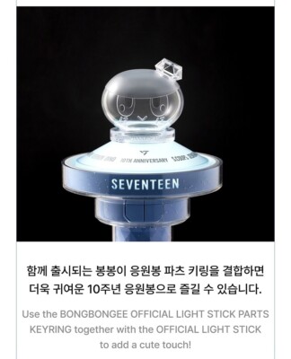 SEVENTEEN OFFICIAL LIGHT STICK VER.3 10th ANNIV. w/ GIFT, Bag