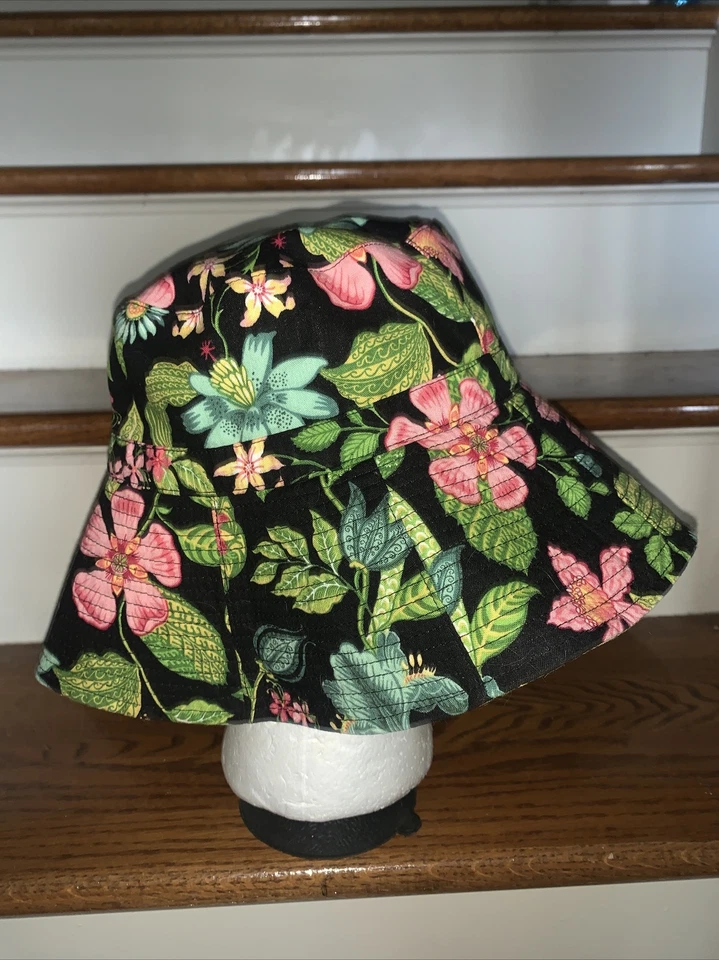 VERA BRADLEY Reversible Hibisco Hawaii Luau Lluvia Cubo Sombrero Sol Nuevo sin Etiquetas ❤️Bolsa de TB Foto 3 de 4