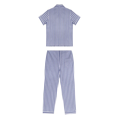 Conjunto de 2 PIEZAS de pijama a rayas manga corta camisa con botones y pantalones ropa de dormir para hombre  - Imagen 18 de 42