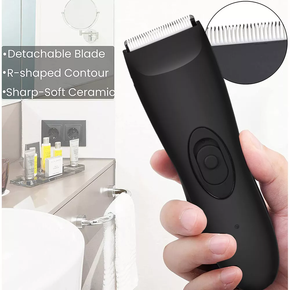 Electric Groin Hair Trimmer fit Men Ball Shaver Body Groomer Razor