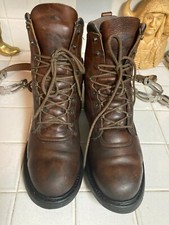 RED WING STEEL TOE BIKER 964 LACE UP WORK BOOTS 11.5 BROWN LEATHER MADE IN USA