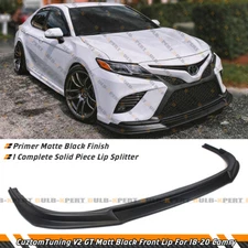 For 18-20 Toyota Camry SE XSE CTM V2 Design Matt Black Front Bumper Lip Splitter