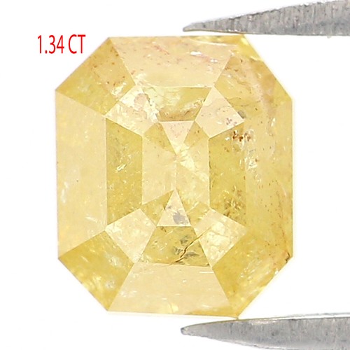 1.34 CT Natural Loose Emerald Shape Diamond 6.35 MM Yellow Color Diamond NQ1926 - Picture 2 of 8