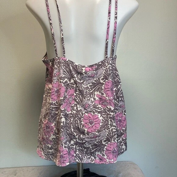 Camisa para dormir satinada con correa de espagueti para mujer Gilligan O'Malley púrpura floral talla XS Foto 2 de 4