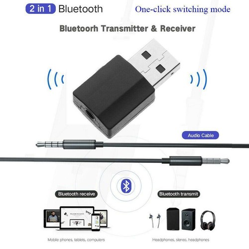 2 in1 Stereo Audio Adapter Bluetooth 5.0 Sender Empfänger 3.5 Aux KKabe 🥇 - Afbeelding 5 van 12