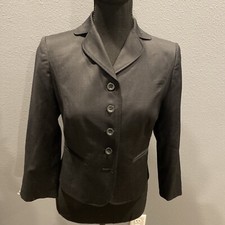 GAP Women  s 5-Button Charcoal Black Blazer Jacket 3/4 Sleeve Size 0