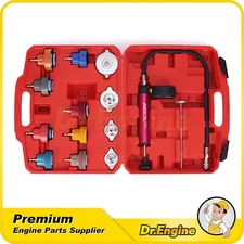 14pcs Radiator Coolant Pressure Tester Head Gasket Leak Detector Cooling System