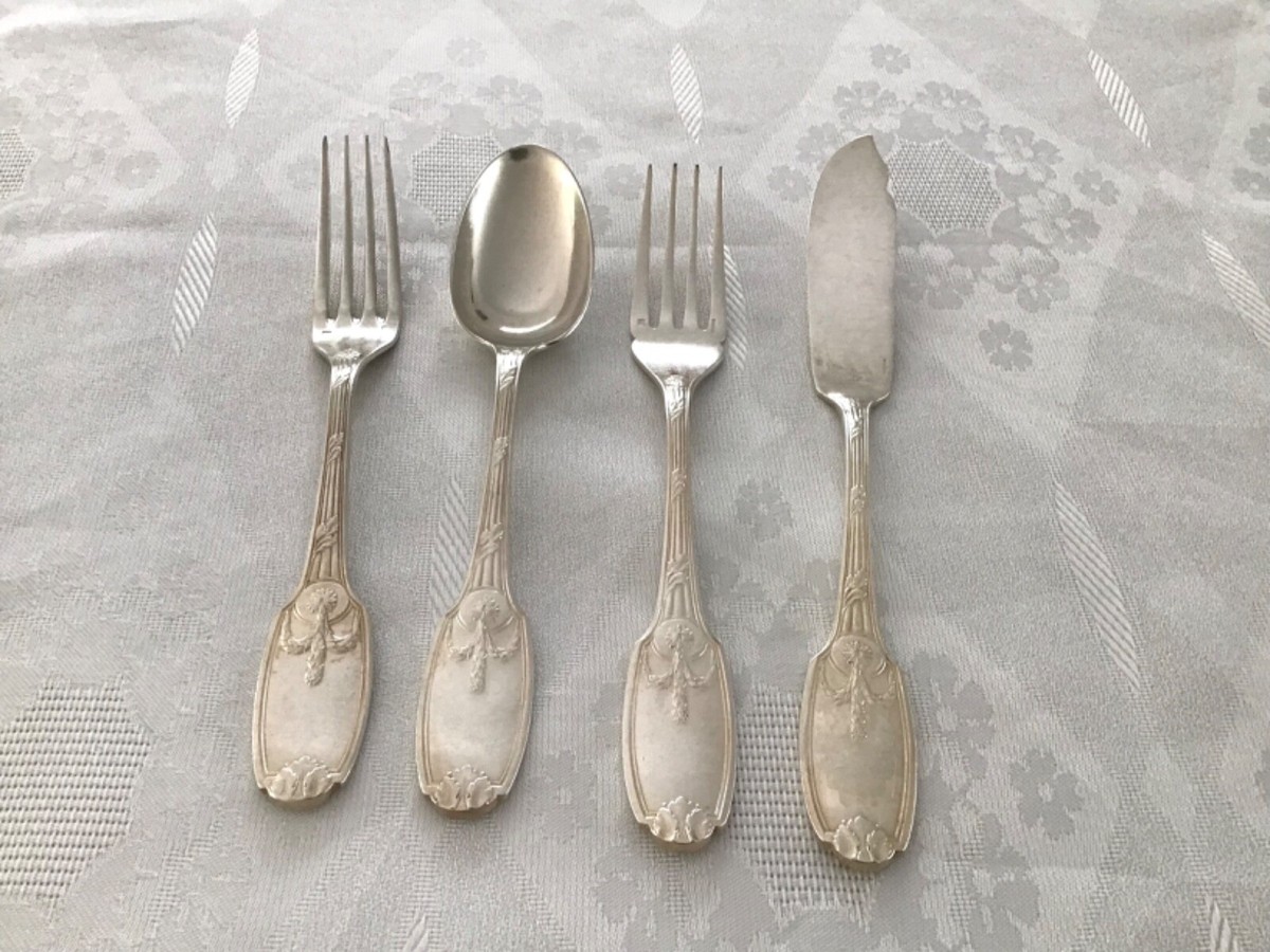 Christofle French silver-plated Empire style Delafosse Flatware