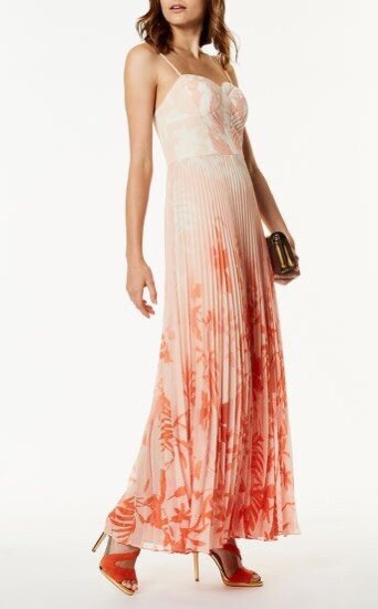 karen millen pleated floral maxi dress
