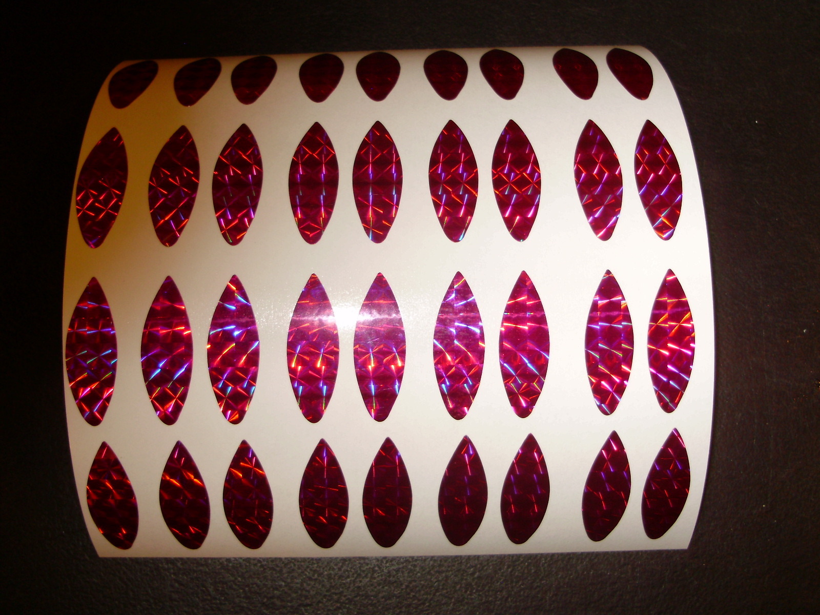 36 PK Willowleaf Prism Size 5 Fishing Holographic Lure Tape Die Cuts 10