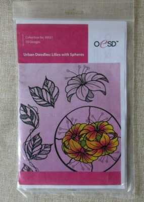 OESD Oklahoma Embroidery Supply & Design Urban Doodles Lilies w/ Spheres CD-ROM 