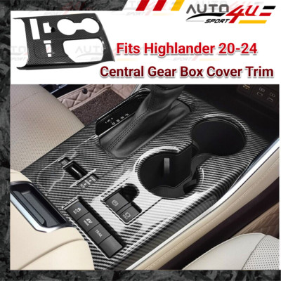 For Toyota Highlander 20-24 Carbon Fiber Painted Gear Box Shift Cup Holder Cover