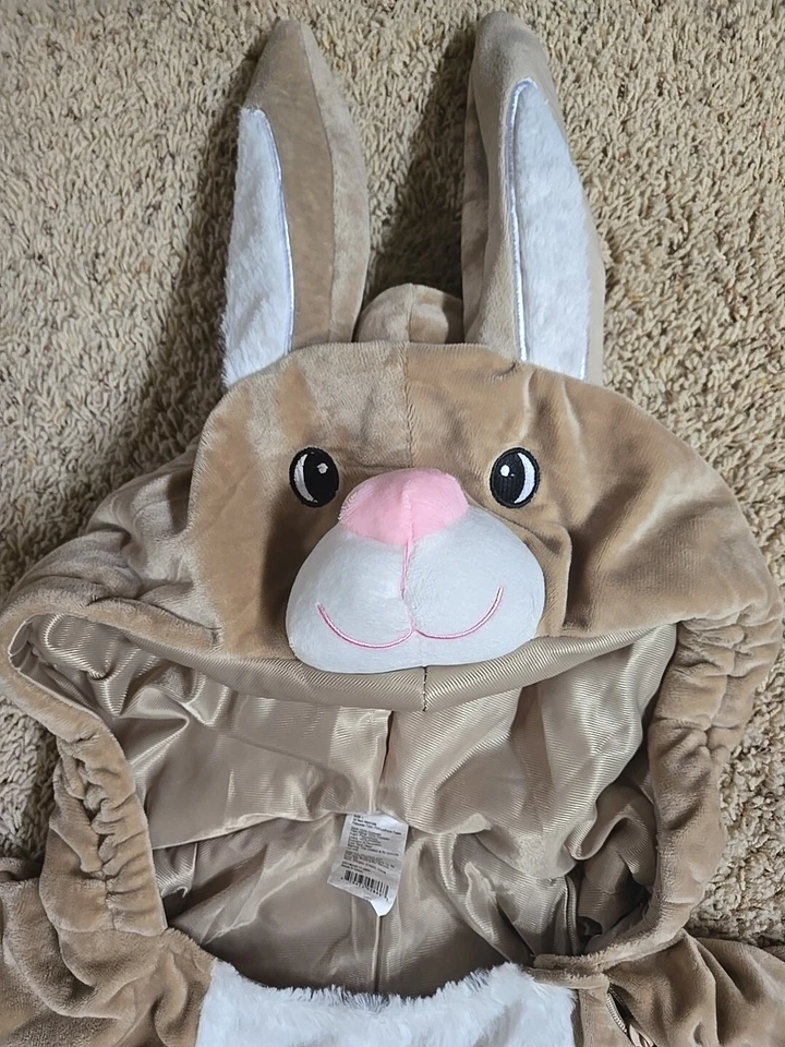 Conejito Conejo Pascua Una Pieza Adulto Halloween Disfraz Talla L Terciopelo Suave Con Capucha  Foto 2 de 4