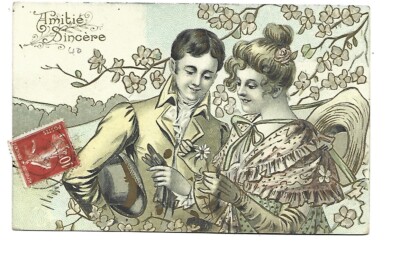 Illustration - Couple Under Flowering Tree - Sincere Friendship