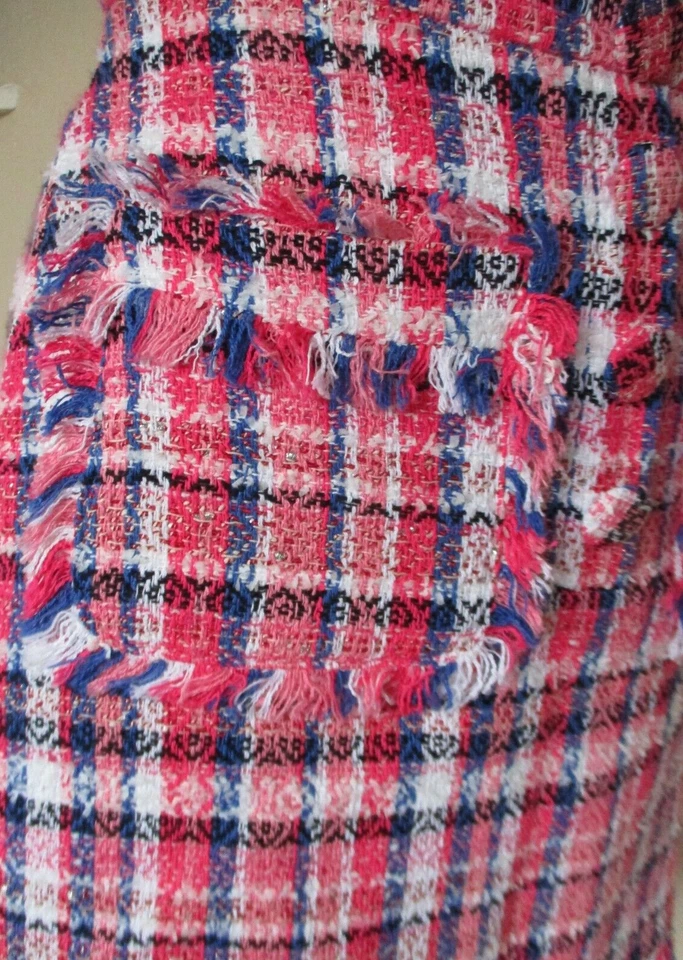 Мини-юбка MSGM Tweed отделка бахромой хлопковая смесь 42 женская - Изображение 4 из 4